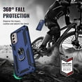 thumbnail image 4 of Moto G Stylus 5G 2022 Case [16ft Military Grade Drop Tested] with Screen Protector, Magnetic Ring Holder Kickstand, Navy Blue, 4 of 9