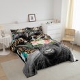 thumbnail image 2 of Highland Cow Comforter Set Cowhide Leopard Print Bedding Set King,Western Animals Quilt Cheetah Animal Hide Longhorn Bull Cattle Duvet Insert,Farm Wildlife Farmhouse Decor Cowboys Gifts for Men, 2 of 5