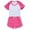 A497-Hot Pink, variant on Toddler Girl Summer Short Outfit Sets Cotton Short Sleeve Tops Tees Shorts Clothing Sets Shorts Set Black 5-6 Years