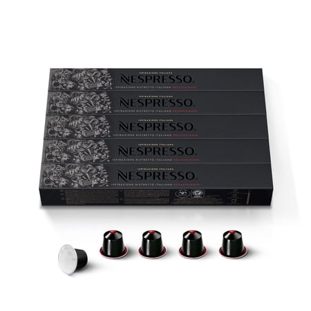 Nespresso Capsules OriginalLine,Ispirazione Ristretto Decaffeinato Italiano, Dark Roast Espresso Coffee, 50 Count Espresso Coffee Pods, Brews 0.85oz