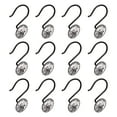 thumbnail image 4 of Utopia Alley  Shower Curtain Hooks for Bathroom, Rust Resistant Shower Curtain Hooks Rings,  Crystal Design, Set of 12 Black, 4 of 9