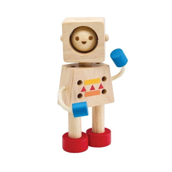 PlanToys® Moodbot Wooden Mood Robot Toy for Toddlers 12M  | Montessori Emotional Learning Toy | Interactive Robot for Teaching Emotions, Social Skills & Empathy
