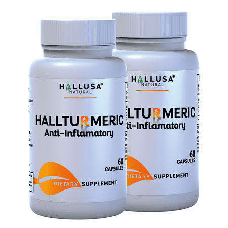 Turmeric Root Supplement 500mg, 120 Capsules, Joint, Antioxidant & Immune Support, Curcuma Longa, 60 Servings, Hallusa Natural