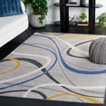 thumbnail image 2 of SAFAVIEH Odyssey Dymphna Modern Area Rug, Grey/Blue Gold, 6'7" x 6'7" Square, 2 of 8