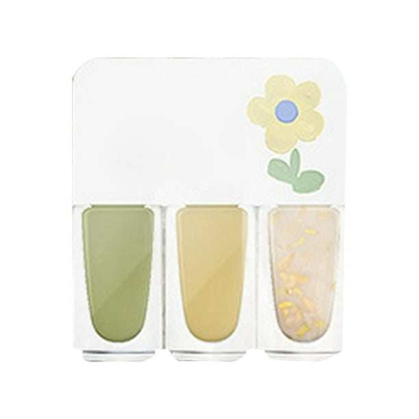 Esmalte de uñas de tres colores, sin horneado, secado rápido, set duradero, desprendible, a base de agua, manicura, 1 ml