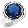 thumbnail image 1 of 925 Silver Ring For Women - Teens Blue Sapphire Simulated Stone Silver Ring Size 13 September Birthstone Boho Silver Ring Size 13 Gift For Mom On Mothers' Day 925 Gemstone Silver Jewelry, 1 of 5