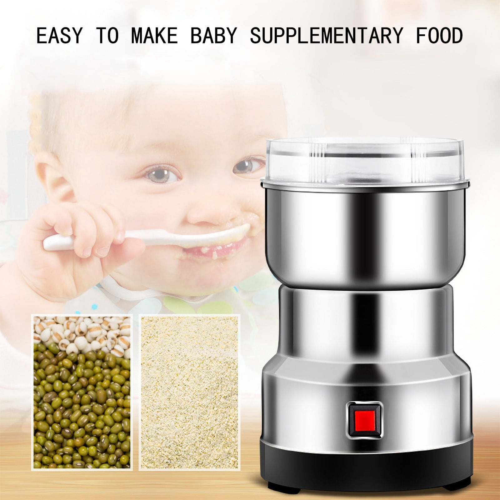 1Pc Small Ultrafine Stainless Steel Grinder Grains Beans Mill Clearance! 200W Electric Multifunction Food Grinder Milling Machine Grinder