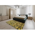 thumbnail image 5 of Ahgly Company Machine Washable Indoor Square Abstract Gen Brown Yellow Area Rugs, 5' Square, 5 of 7