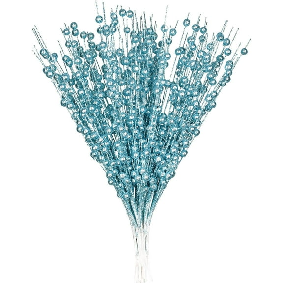 10pcs Artificial Red Berry Stems Holly Christmas Berries for Festival Holiday Crafts and Home Decor, 13.6 Inches Burgundy Berry Floral Christmas Tree Decorations