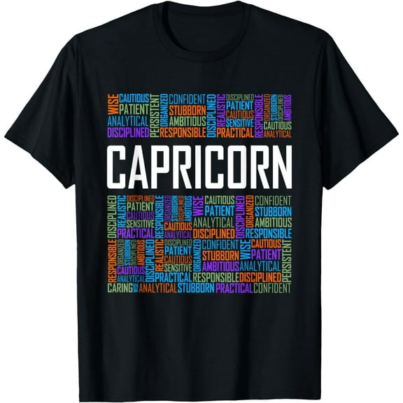 Capricorn Zodiac Traits Horoscope Astrology Sign Gift Words T-Shirt