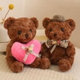 thumbnail image 2 of Soft Bear Plush with Hat and Bow Tie, Cuddly Stuffed Animal for Home Decor, Huggable Bear Toy for Birthdays and Special Occasions, Decorative Figurine, 2 of 2