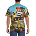 thumbnail image 3 of Bixox Men's Different Construction Site Vehicles Printed Short Sleeve Skinny Athletic T-Shirt, 3 of 6
