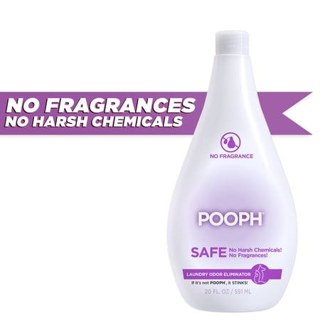 Pooph Laundry Odor Eliminator, 20 oz Bottle, Fragrance Free, No Harsh Chemicals
