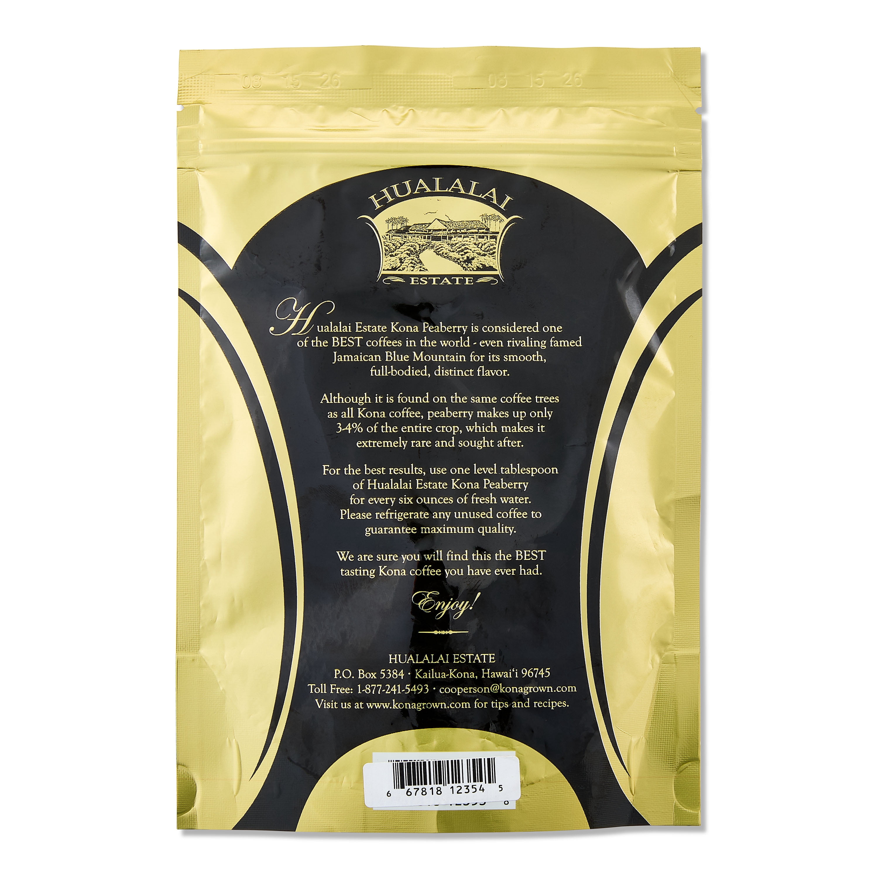 Hualalai Estate Coffee 100% Kona Coffee 7 oz Ground or Whole Bean