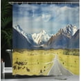 thumbnail image 4 of Ambesonne Scenery Shower Curtain, Snowy Mountains Alps, 69"Wx84"L, Navy Blue White Olive, 4 of 5