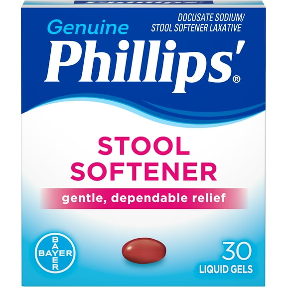 Phillips' Stool Softener Liquid Gels for Constipation Relief, 30 Count