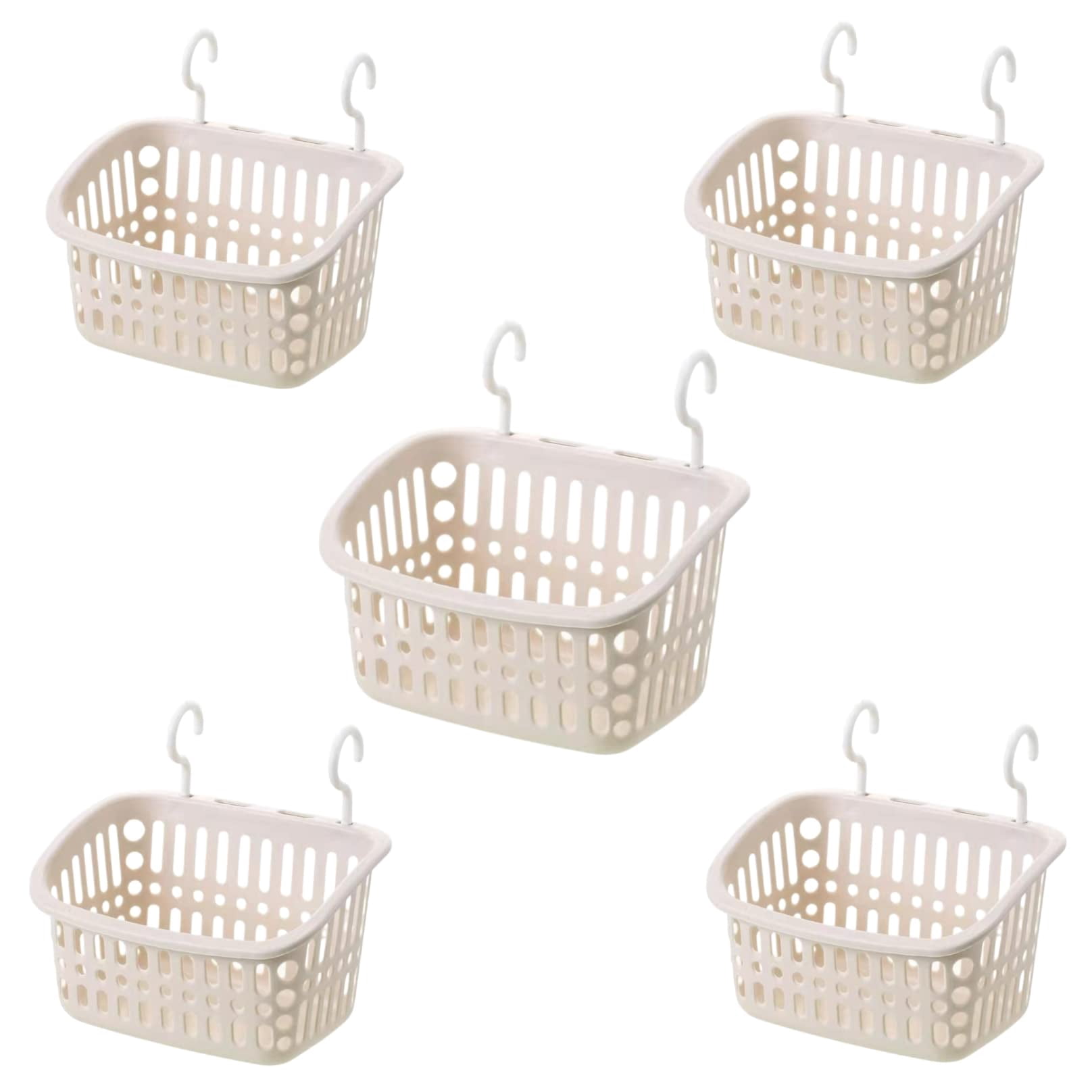 Small Rectangular Key 5PCS Plastic Hanging Baskets for Shower, Hanging Basket Organizer with ...