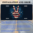thumbnail image 3 of 1 Pcs 2D Flat License Plate Covers & Frames, Hand with American Flag For Decorative Front, Waterproof For Decoration Aluminum License Plate Covers & Frames Cover For Men Women, 12" X 6", 3 of 7