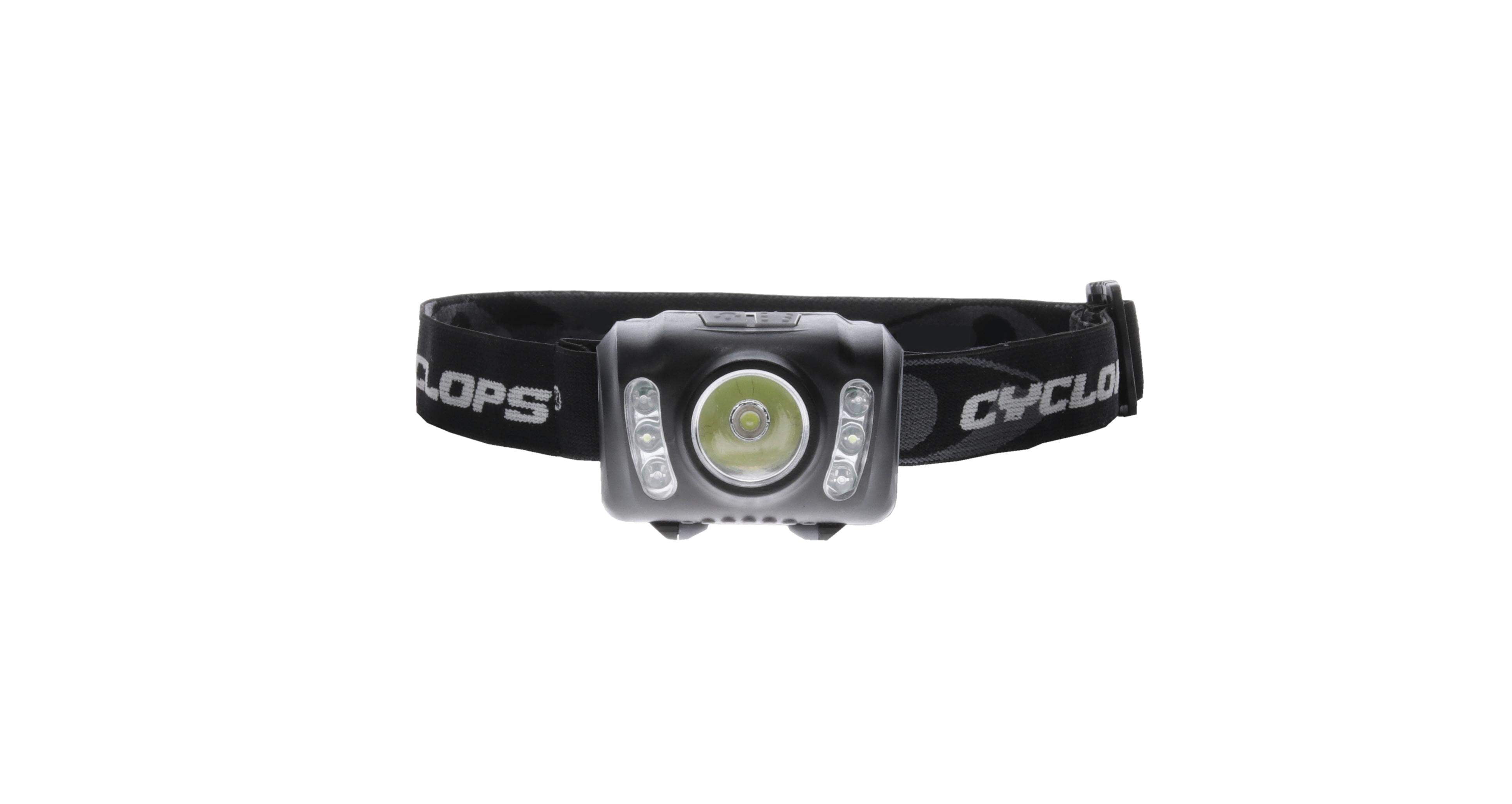 CYCLOPS 210 Lumen Headlamp | Tactical Durable Lightweight Compact Adjustable Stretch Headband Bright 3 Color LED Headlight | AAA Batteries Included | Pack of 2