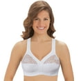 thumbnail image 2 of Collections Etc Women's Underwire-Free Comfortable Cotton Bra White 44C, 2 of 9