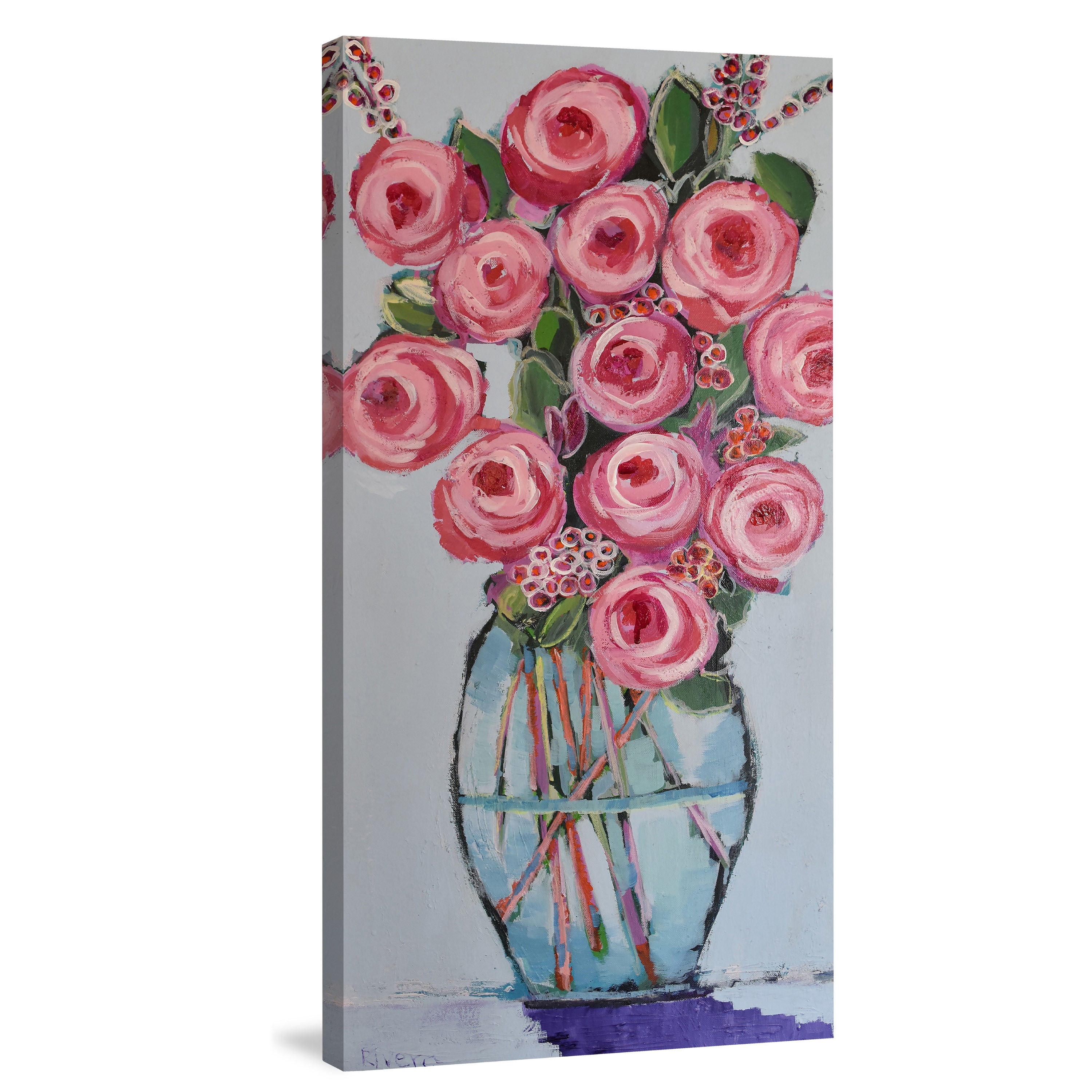 Marmont Hill Inc Marmont Hill - 'Tall Bouquet' by Michelle Rivera Painting Print on Wrapped Canvas - Multi-color