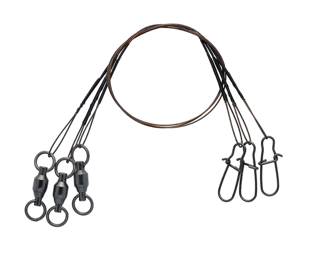 (5 pack) Eagle Claw 8" 36 lb. Micro-Leader with Ball Bearing Swivel, 3 Pack