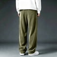 thumbnail image 6 of Hearthz Corduroy Wide Leg Men Pant Athletic Workout Running Mens Lightweight Hiking Pants Elastic Waist Drawstring Jogger Pants Men with Pockets Green XXXL, 6 of 6