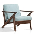 thumbnail image 2 of Omax Decor Zola Solid Wood and Fabric Upholstered Accent Armchair in Mint Blue, 2 of 4