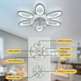thumbnail image 4 of EAYSG 24.5 inch Modern Ceiling Light With Fans,Indoor Flush Mount Ceiling Fan,6 heads Chandelier,3 Color and 3 Speeds for Living Room Bedroom Dining Room, 4 of 7
