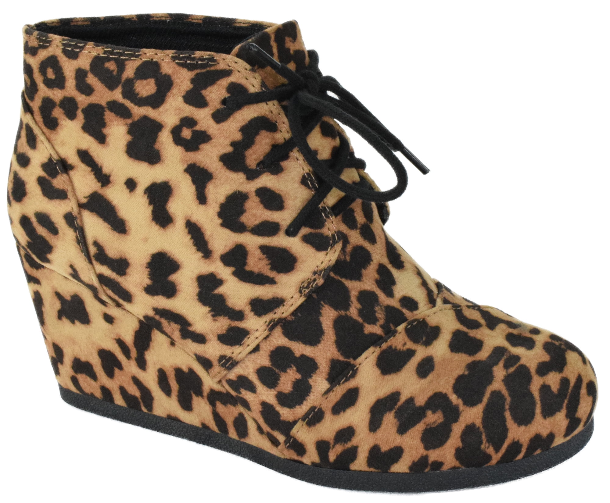 leopard print short boots