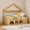 Natural, variant on MODERNLUXE Twin Bed Frame with LED lights, Wood Montessori Floor Bed with Roof,Guardrails, Drawers & Cubby for Boys Girls,Natural