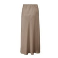 thumbnail image 5 of Brown Skirts for Women Spring Summer Skirts Satin Skirt High Waisted Maxi Cocktail Party Wedding A Line Long Skirts Maxi Skirt, 5 of 5