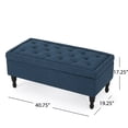 thumbnail image 5 of Benjara Kiyo Storage Ottoman Bench, 41 Inch Button Tufted Navy Blue Fabric, 5 of 5
