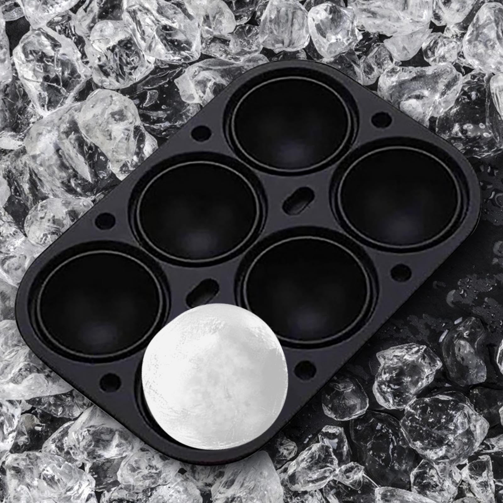 Fufafayo Ice Hockey Ice Tray, 6-Cavity Silicone Ice Maker for Whiskey Cocktails, Spherical Ice Ball Maker for Freezer, Bar Accessory for Party, Kitchen or Home Bar, Fun Sports Design