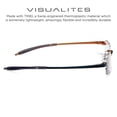 thumbnail image 3 of Visualites 1 Forest Brown 2.50 Power Lightweight Rimless Rectangle Reading Glasses For Men and Woman, 3 of 5