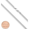 Italian Solid 925 Sterling Silver 3.5mm Diamond Cut Cuban Link Curb