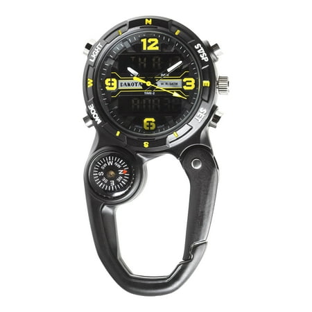 Dakota Digital Clip Watch - Alarm Stopwatch Timer Dual Time Tactical Outdoor Gifts for Men & Women