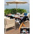 thumbnail image 4 of Outdoor Tablecloth with Umbrella Hole and Zipper, Black Christmas Trucks Rectangle Table Cloth 52x70 Inch Waterproof Tablecloth, Xmas Tree Winter Gifts Snowflake Picnic Table Cover for Patio Camping, 4 of 7