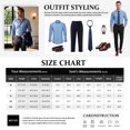 thumbnail image 2 of Mens Dress Shirts Long Sleeve Button Down Shirt Big And Tall Blue Formal Business Wedding Shirt 3XL, 2 of 8