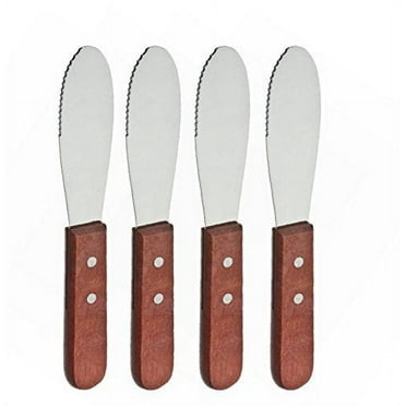 Great Credentials Wide Stainless Steel Spreader Kitchen Knives (Set of 4)