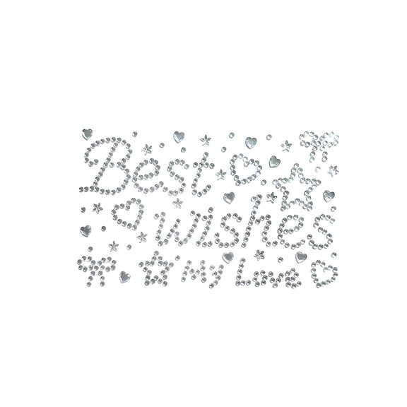 Best Wishes My Love Rhinestone Gift Stickers 3D Heart Star Decorative Decals Pink Wall Art Room Decoration Cute Adhesive Labels DIY Craft Supplies Home Decor