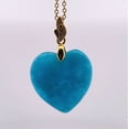 thumbnail image 2 of 22mm Blue Jade Heart Gold Necklace, 2 of 7