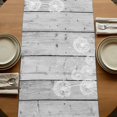 thumbnail image 5 of Table Runners 70 Inches Long Dress Scarves, White Dandelion Farmhouse Coffee/Dining/Kitchen Table Decor, Holiday Table Runner, Spring Flowers Plants Vintage Gray Wood 13x70 Inch, 5 of 9