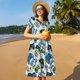 thumbnail image 4 of Easygdp Game All Day para Vestido Transpirable de Mujer, Vestido Suelto de Manga Corta con Pliegues y Bolsillos para el Verano, 4 of 6