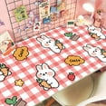 thumbnail image 1 of Desk Pad, Cute Cartoon Table Cover Desk Mat Water Repellent Protector Blotter Mouse Pad for Writing, Laptop, Desktop for Kids Girls (50cm*80cm, Rabbit with Carrot Red), 1 of 1