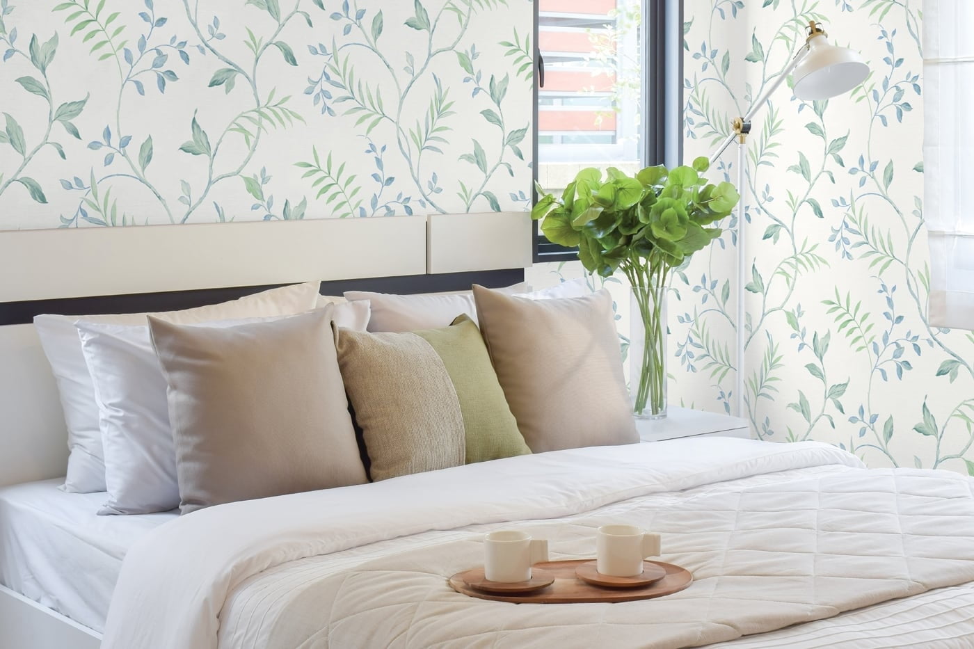NextWall  Watercolor Leaf Trail Peel and Stick Wallpaper - 20.5 in. W x 18 ft. L