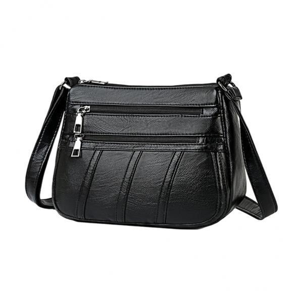 4x Bolso Bandolera Para Mujer Bolso Bandolera De Piel Sintética Bolso Bandolera Bolso Bandolera Correa Larga Negro