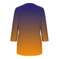 thumbnail image 3 of Jalioing Women's Blouses Crew Neck Pleated Front Casual Tunic Tops 3/4 Sleeve Gradient Fashion Summer Shirts, 3 of 5