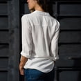 thumbnail image 3 of Meichang Womens Button Down Shirts Plus Size Long Sleeve Collar Chiffon Tops Business Casual Work Blouses Solid Loose Fit Lightweight Dressy Tops, 3 of 7