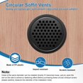 thumbnail image 4 of Uxcell Paquete de 10 Respiraderos Circulares de Soffit, 53mm/2.09 Pulgadas Respiraderos Redondos de Acero Inoxidable con Malla para Baño Hogar/ Oficina/Cocina/Armario/Guardarropa [Negro], 4 of 7